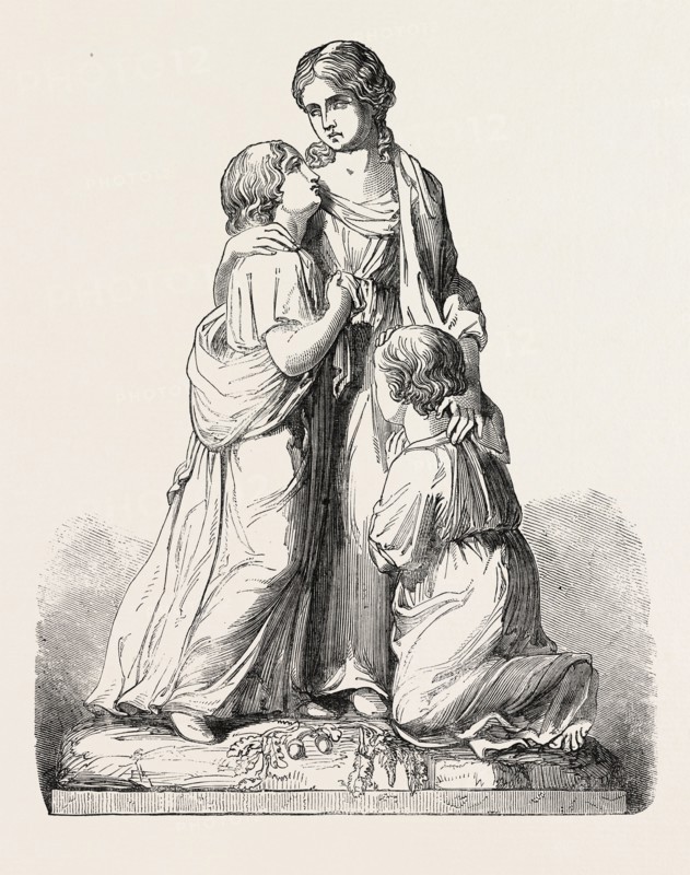 GROUP FOR THE SCHOOL OF INDUSTRY FOR FEMALE ORPRHANS, GROVE ROAD, ST. JOHN'S WOOD, BY E.G. PHYSICK, FROM THE EXHIBITION OF THE ROYAL ACADEMY