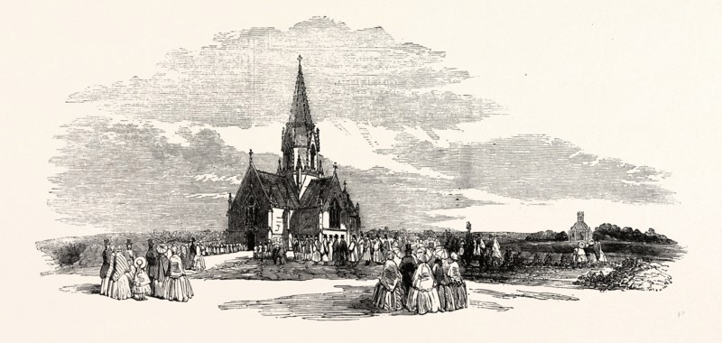 CONSECRATION OF THE ST. PANCRAS AND ISLINGTON EXTRAMURAL CEMETERY, FINCHLEY ROAD, PROCESSION TO THE EPISCOPAL CHAPEL, 1854, UK