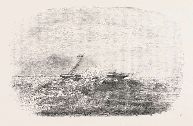 WRECK OF THE DOURO STEAMSHIP ON THE PARACELS IN THE CHINA SEA, 1854