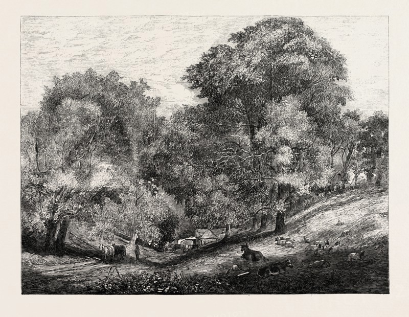 AN OLD ENGLISH HOMESTEAD PAINTED BY R. REDGRAVE, R.A.