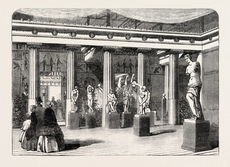 THE GREEK COURT, AT THE CRYSTAL PALACE, SYDENHAM, 1854, UK