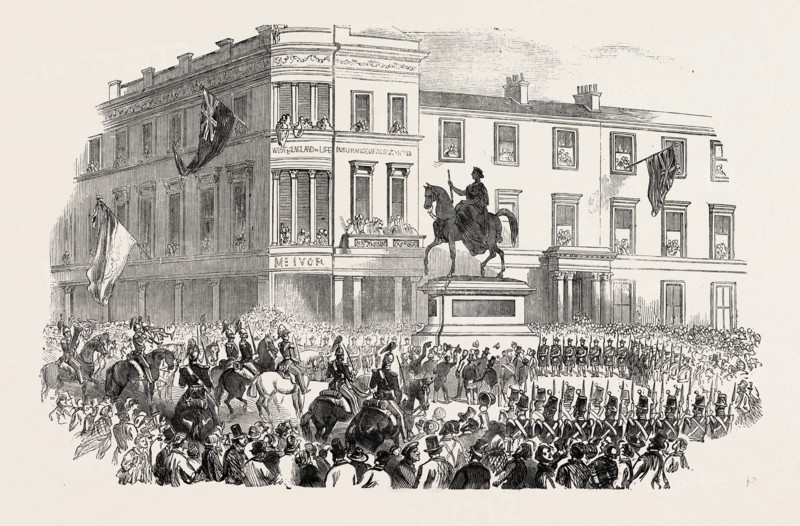 INAUGURATION OF MAROCHETTI'S STATUE OF HER MAJESTY, AT GLASGOW, UK, 1854