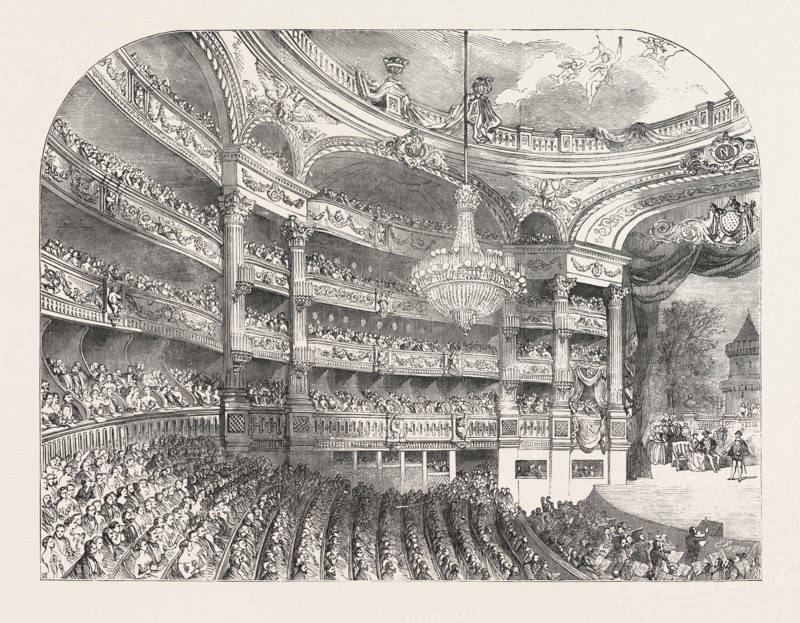 INTERIOR OF THE GRAND OPERA-HOUSE, AT PARIS, FRANCE, 1854