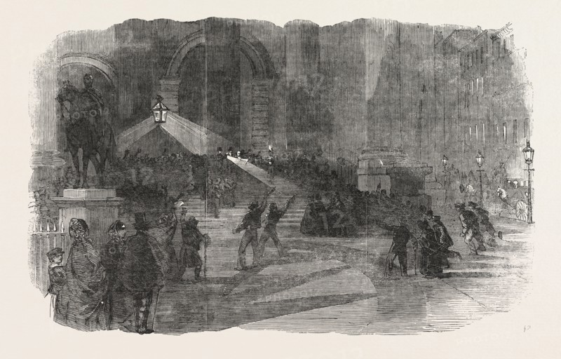 THE LORD MAYOR PROCLAIMING AT THE ROYAL EXCHANGE THE VICTORY ON THE ALMA, 1854