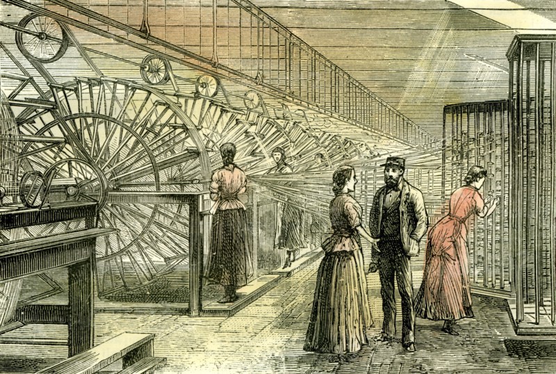 Aberdeen, Granholm Tweed Mills, 1885, UK, Warping Machines