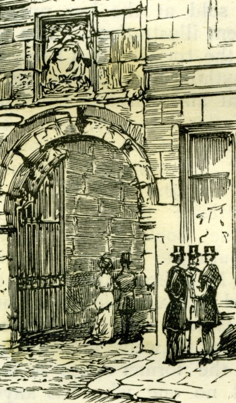 Aberdeen, Old gateway to Marischal College, 1885, UK