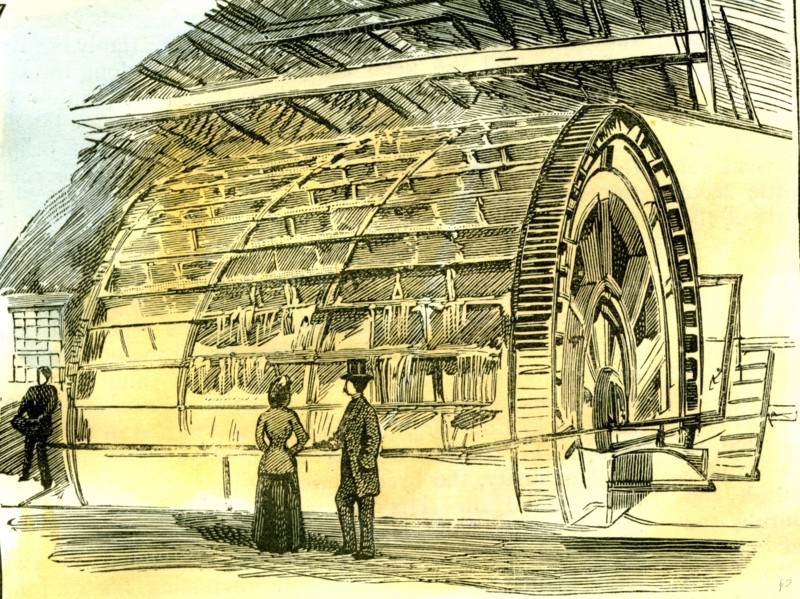 Aberdeen, Water-Wheel at the Granholm Tweed Mills, 1885, UK