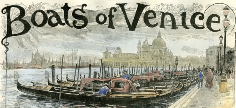 Venice, Gondolas at the station piazza, San Marco, 1892