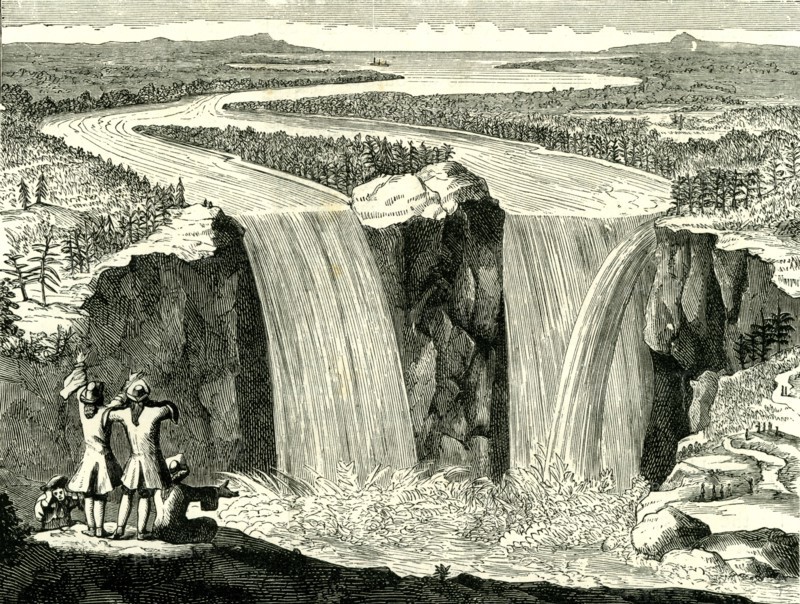 Hennepin's sketch of Niagara in 1678, USA
