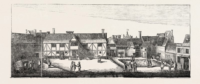 SOUTH VIEW OF ARUNDEL HOUSE IN 1646, LONDON, UK