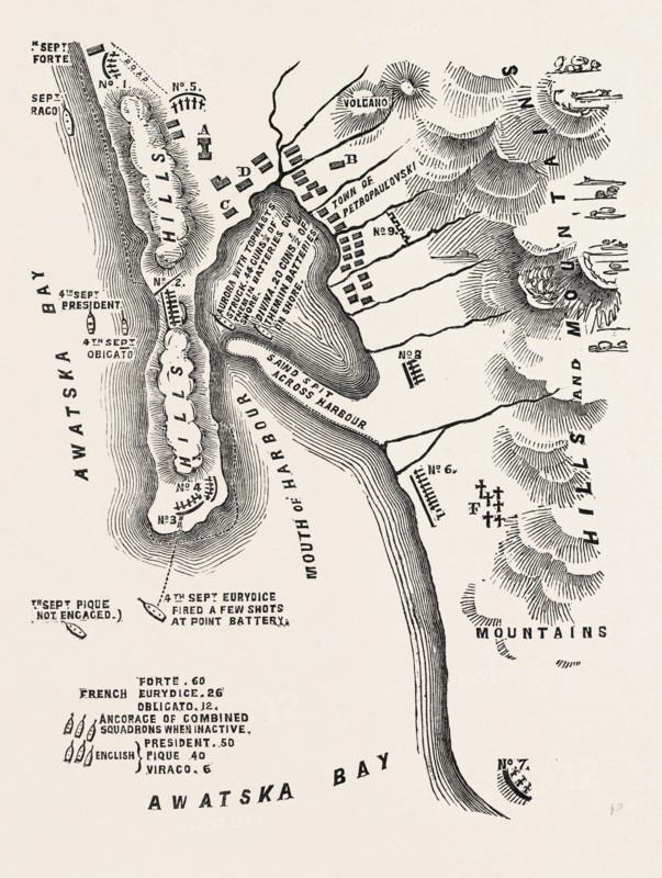 THE CRIMEAN WAR: PLAN OF PETROPAULOVSKI, 1854