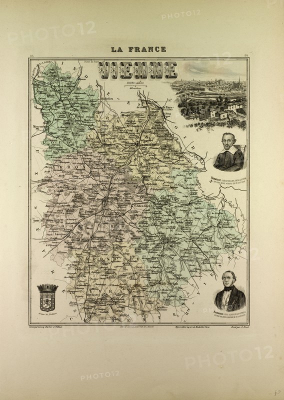 MAP OF VIENNE, 1896, FRANCE
