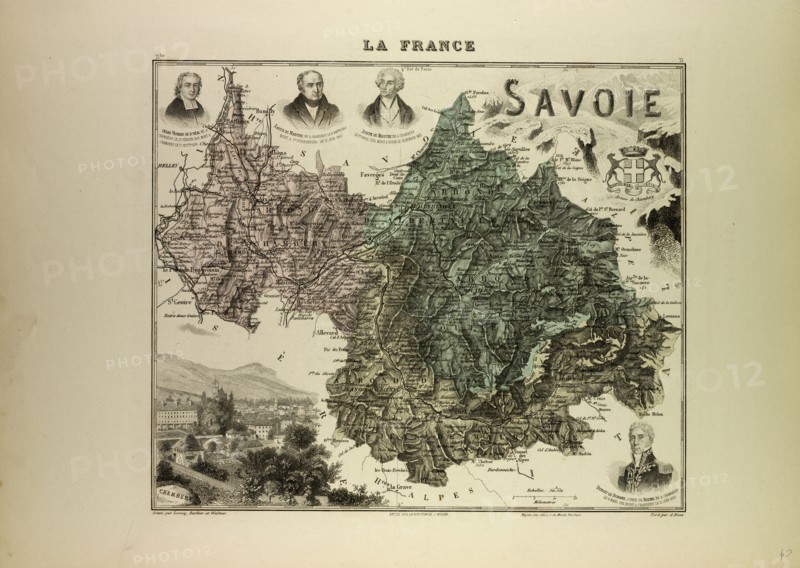 MAP OF SAVOIE, 1896, FRANCE