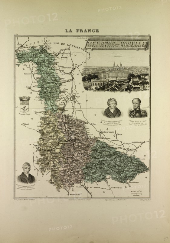 MAP OF MEURTHE AND MOSELLE, 1896, FRANCE