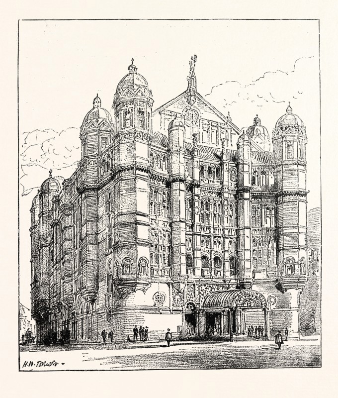 THE ROYAL ENGLISH OPERA HOUSE IN CAMBRIDGE CIRCUS: EXTERIOR VIEW, 1891