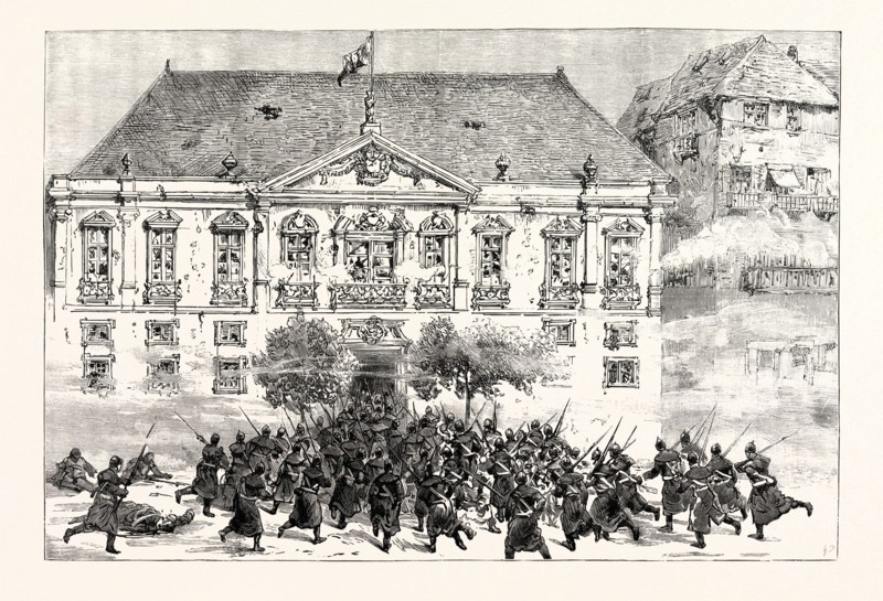 THE MILITARY REVOLT AT OPORTO: THE GOVERNMENT TROOPS TAKING THE CAMARA, THE RESIDENCE OF THE MAYOR, AND THE LAST STRONGHOLD OF THE INSURGENTS