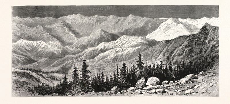 ENGLAND'S LITTLE WARS: VIEW OF THE PRINCIPAL PEAKS OF THE BLACK MOUNTAIN, NORTHERN INDIA, WHERE A PUNITIVE EXPEDITION IS NOW ENGAGED