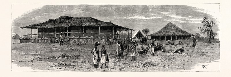 ENGLISH AND PORTUGUESE IN EAST AFRICA, A JOURNEY FROM MANDALA TO UJIJI THROUGH THE TERRITORY OF THE AFRICAN LAKES COMPANY: TRAVELLERS' HOUSE ON THE ROAD BUILT BY THE AFRICAN LAKES CO.