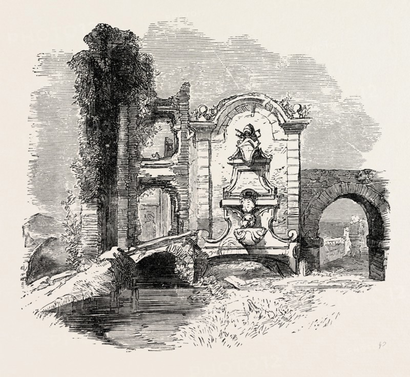 RUINED FOUNTAIN ON THE CAMPAGNA. Italy