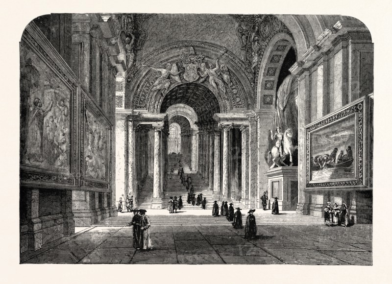 THE SCALA REGIA OF THE VATICAN. Rome, Italy