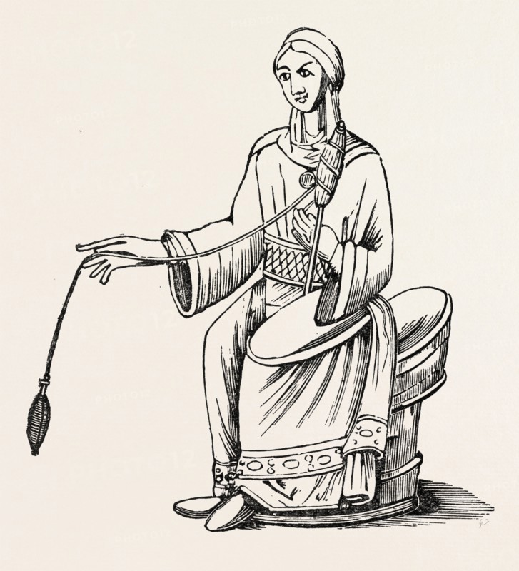 WOMAN SPINNING.