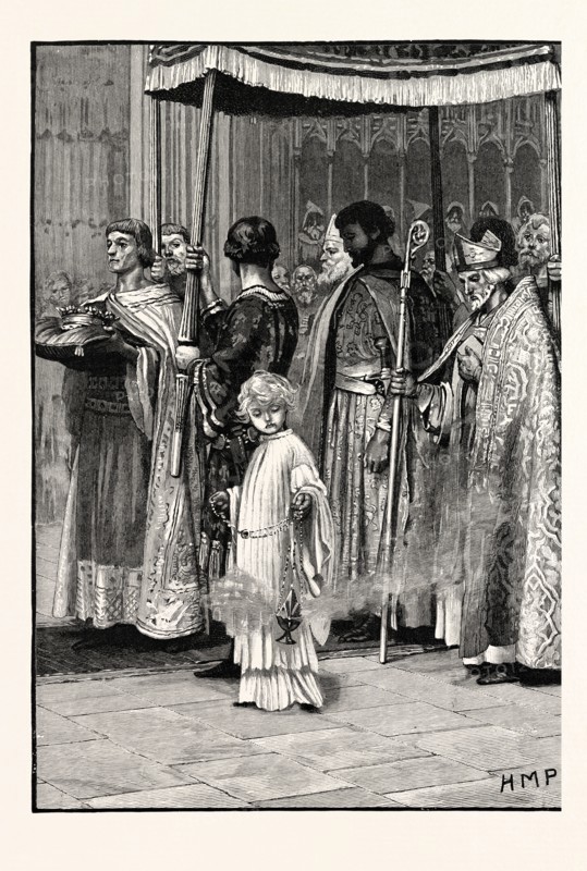 CORONATION OF RICHARD IN WESTMINSTER ABBEY: THE PROCESSION ALONG THE AISLE