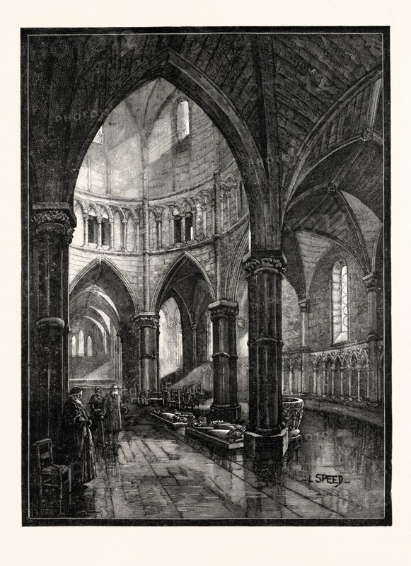 INTERIOR OF THE TEMPLE CHURCH, LONDON