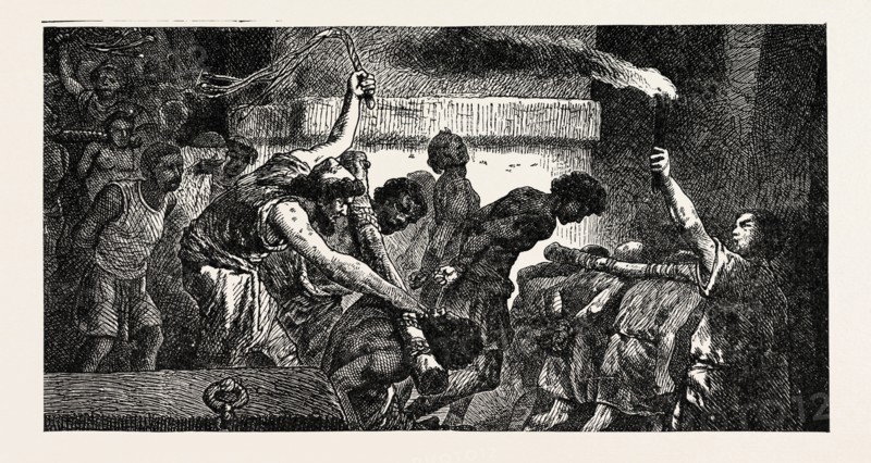 CAPTURED SLAVES CAST INTO PRISON.