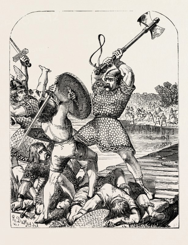 NORTHMEN WARRIORS IN COMBAT.