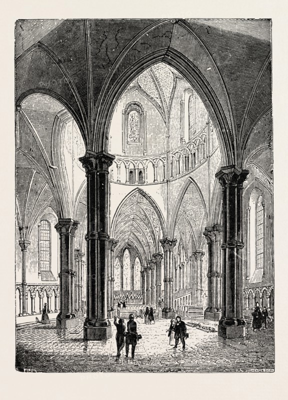 INTERIOR OF THE TEMPLE CHURCH IN LONDON.