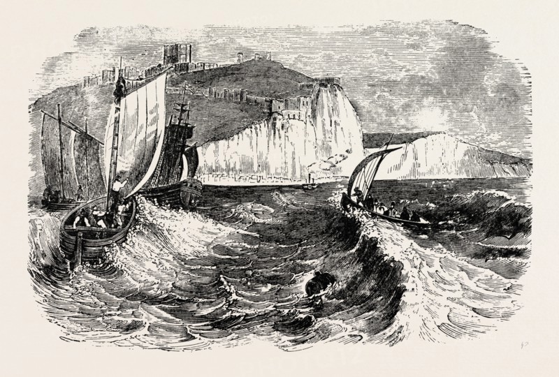 DOVER CASTLE AND CLIFFS.