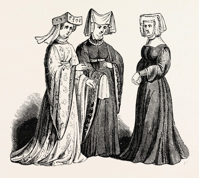 COSTUME OF NOBLEWOMEN. TIME OF EDWARD I. AND EDWARD II.