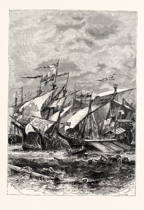 BATTLE OF SLUYS, BETWEEN THE ENGLISH AND FRENCH FLEETS. A.D. 1340.