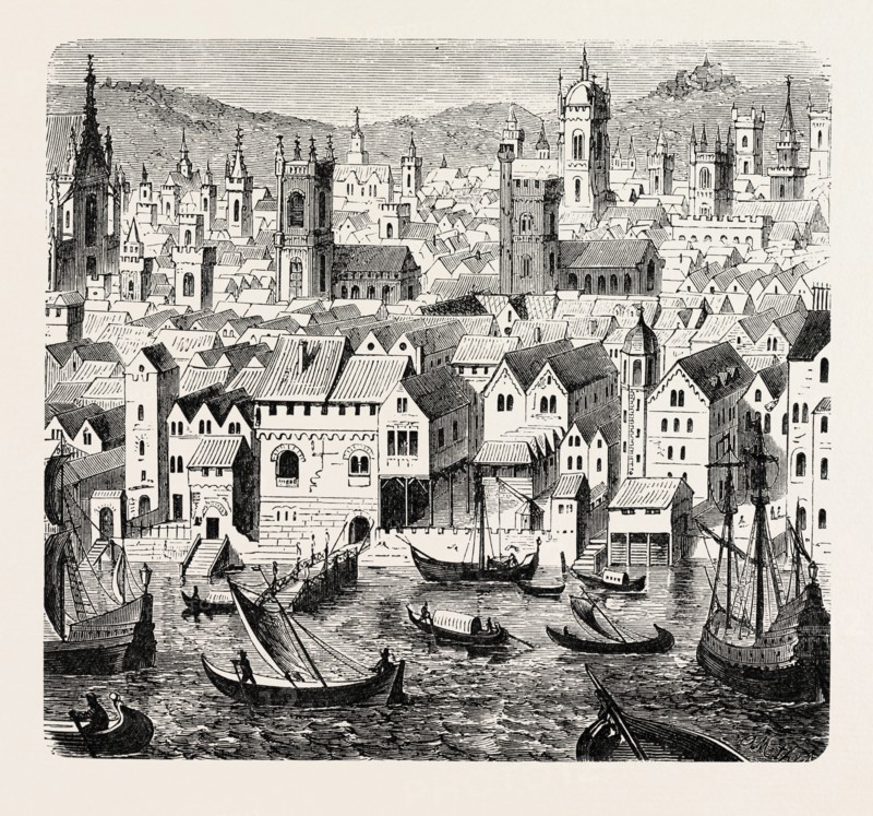 THE STEELYARD DEPOT OF THE HANSEATIC MERCHANTS IN LONDON.