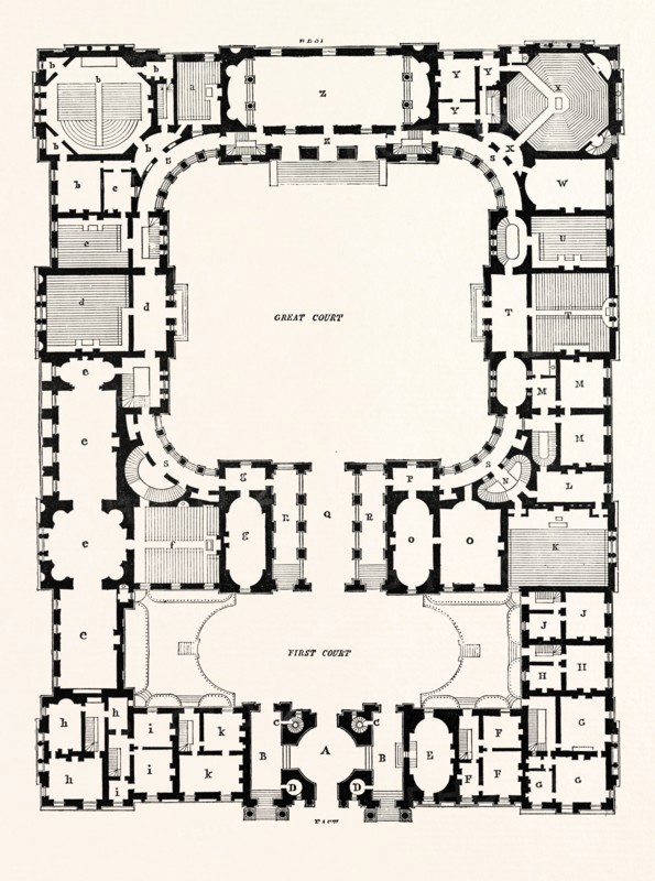 ORIGINAL PLAN OF THE PRINCIPAL STOREY OF THE NEW BUILDING FOR THE UNIVERSITY OF EDINBURGH