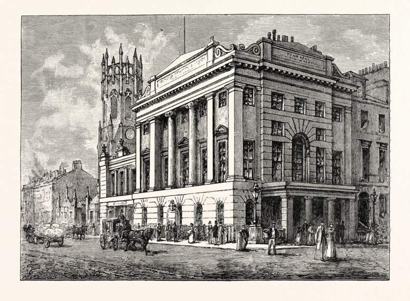 EDINBURGH: THE TOWN HALL AND ST. JOHN'S ESTABLISHED CHURCH, LEITH
