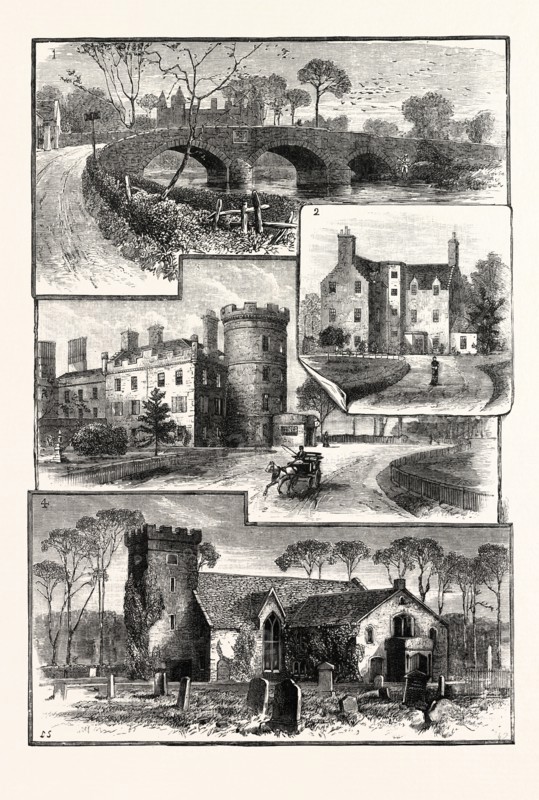 EDINBURGH: 1. OLD SAUGHTON BRIDGE; 2. OLD SAUGHTON HOUSE; 3. BARNTON HOUSE ; 4. CRAMOND CHURCH.
