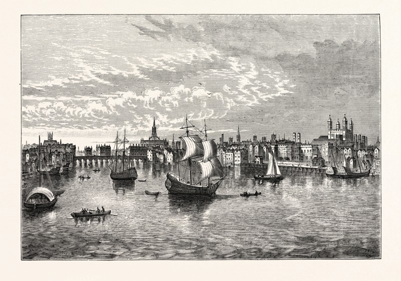 SOUTH-EAST VIEW OF LONDON IN 1550.