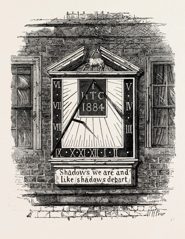 SUN-DIAL IN THE TEMPLE, 1885, LONDON