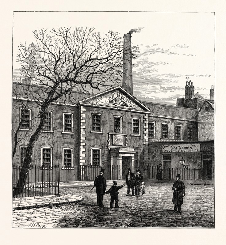PRINTING HOUSE SQUARE AND THE TIMES  OFFICE, 1870, LONDON