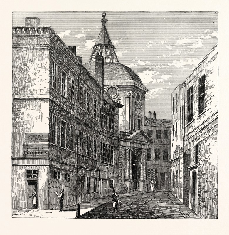 THE COLLEGE OF PHYSICIANS, WARWICK LANE, 1868, LONDON