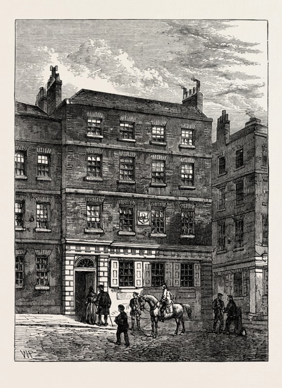 THE STONE HOUSE, KNIGHTRIDER STREET. From a Print in the  Gold-headed Cane. LONDON