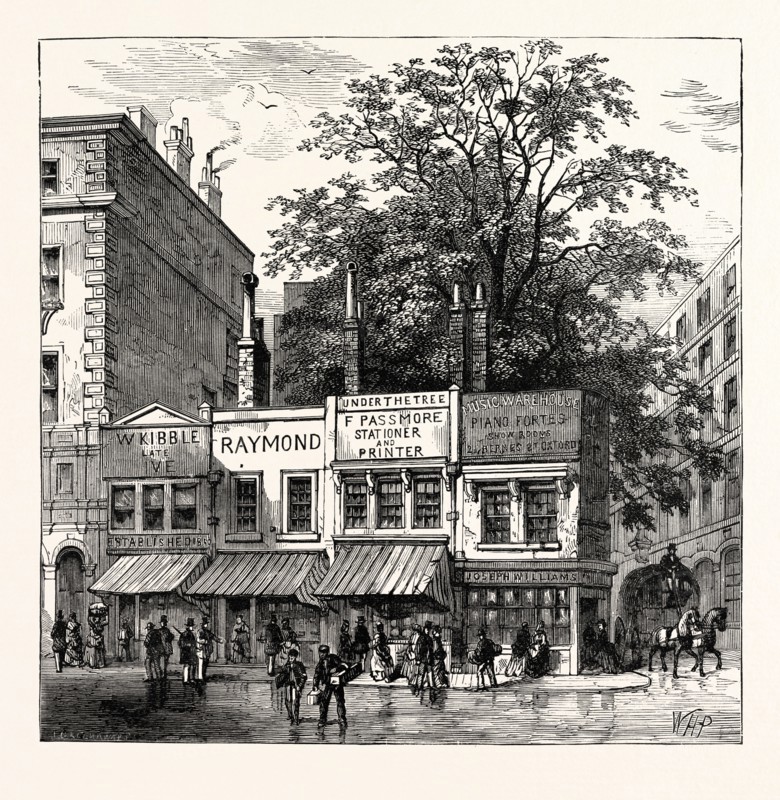 THE TREE AT THE CORNER OF WOOD STREET, 1870, LONDON