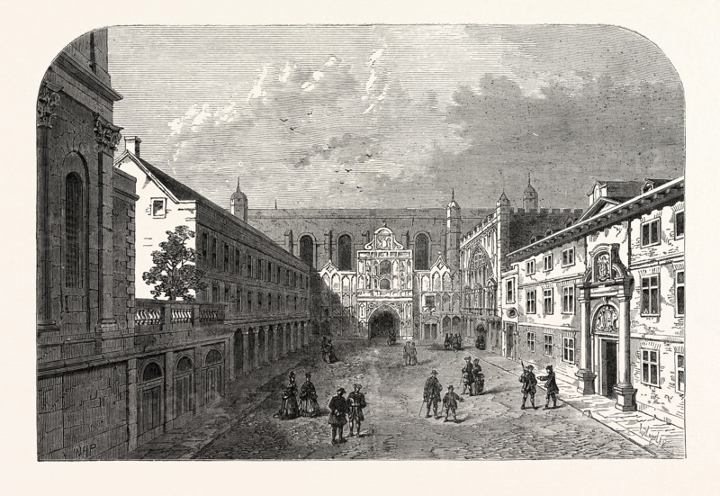 OLD FRONT OF GUILDHALL, From Seymour's London, 1734
