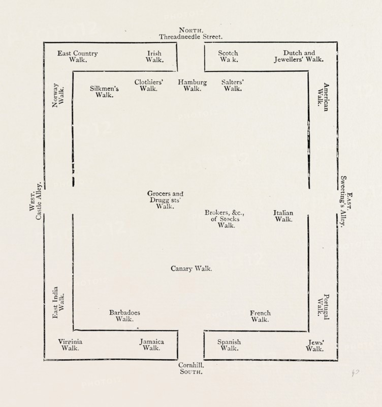 PLAN OF THE EXCHANGE IN 1837, LONDON