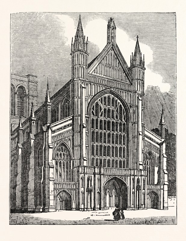 North-west view of the Cathedral at Winchester