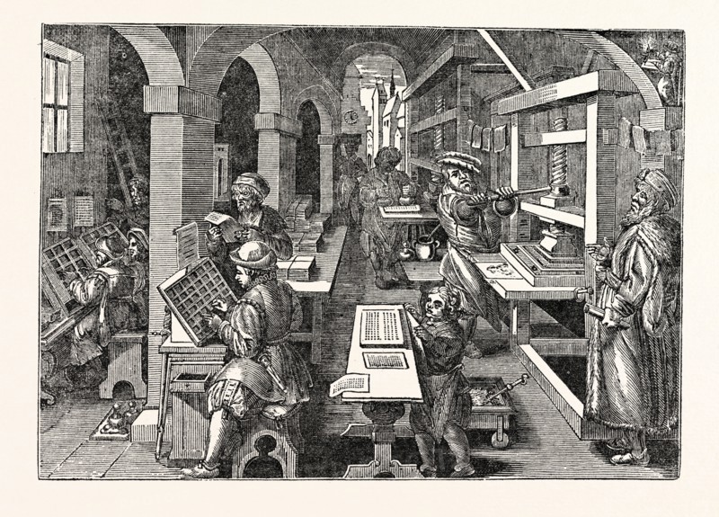 Ancient View of a Dutch Printing-Office
