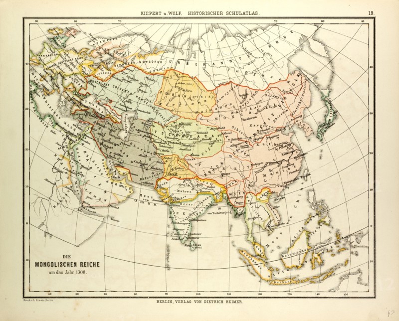 MAP OF THE MONGOLIAN EMPIRE IN 1300