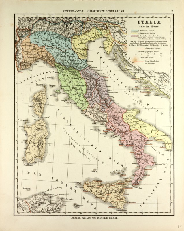 MAP OF ITALY DURING THE ROMAN EMPIRE