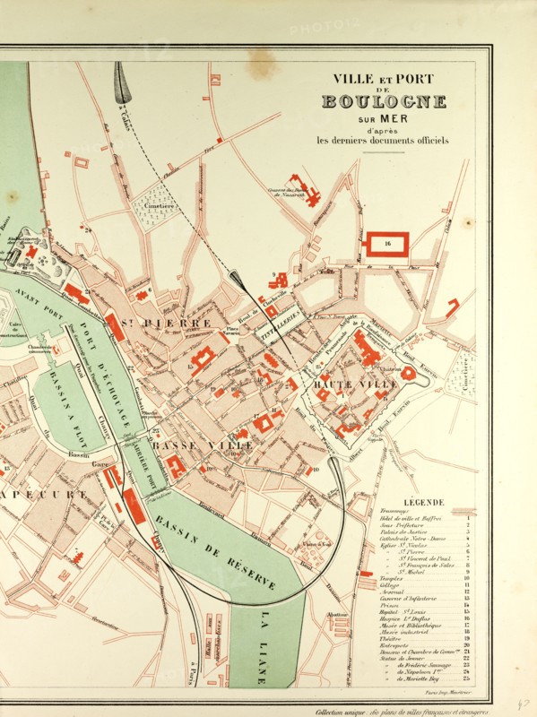 MAP OF BOULOGNE SUR MER